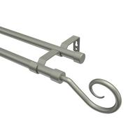 GARDINENSTANGE Olymp Allegra 120 cm, 2-läufig (ohne Ringe), 16 mm Ø Chrom matt - Chromfarben/Nickelfarben, Metall (120cm) - INTERDECO