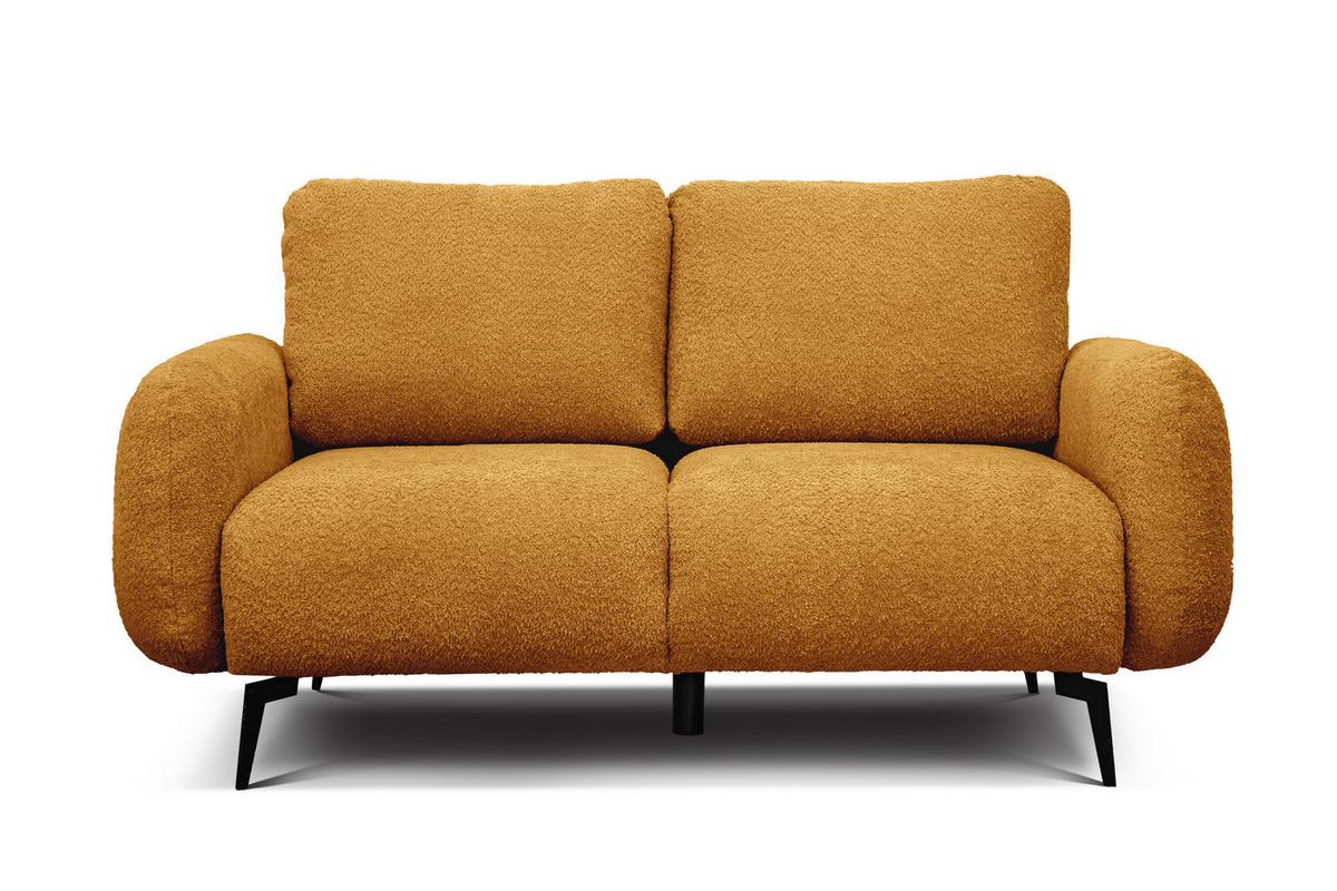 SOFA FEBE 2-Sitzer, senfgelb - Gelb/Schwarz, Holz/Textil (160/82/96cm) - Wozimo