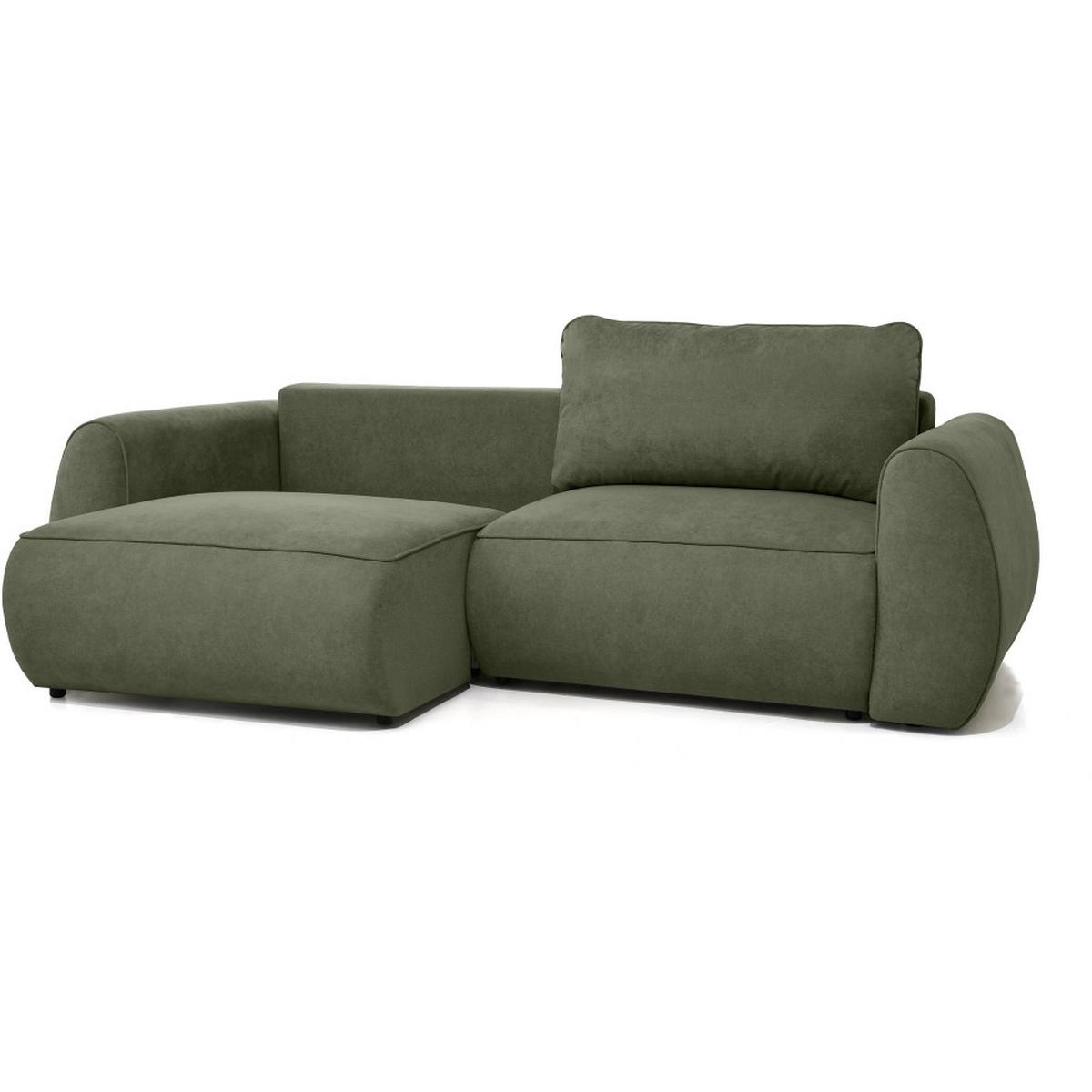 3-SITZER Schlafsofa Bravo mit Eckfunktion, mit zwei Bettkasten, Grün - Schwarz/Grün, Textil (257/96/110cm) - Beautysofa