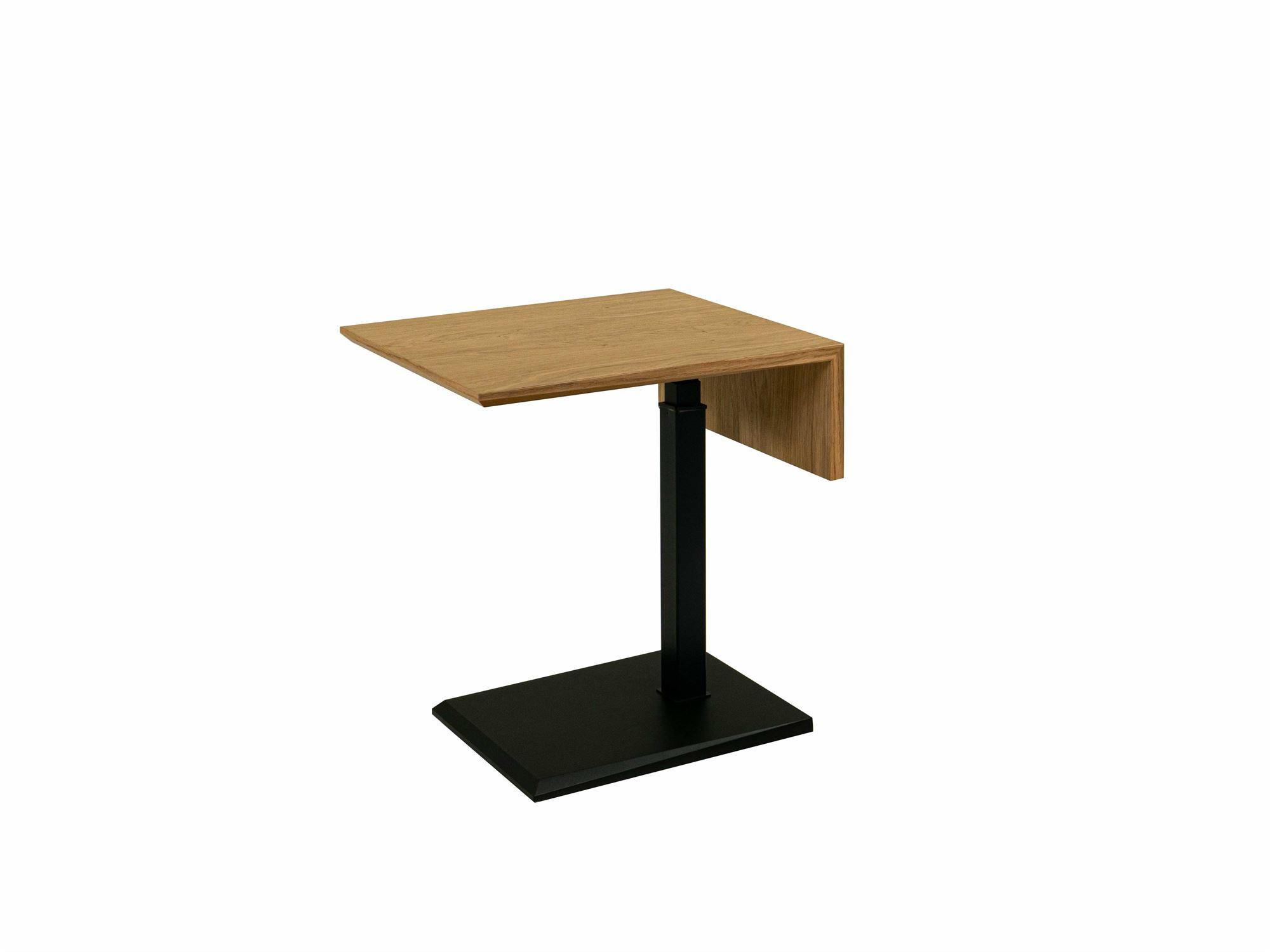 BEISTELLTISCH höhenverstellbar Codi 55x57x47 Furnier Schwarz/Wildeiche - Wildeiche/Schwarz, Glas (55/47/47cm) - 58aufmkessel
