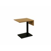 BEISTELLTISCH höhenverstellbar Codi 55x57x47 Furnier Schwarz/Wildeiche - Wildeiche/Schwarz, Glas (55/47/47cm) - 58aufmkessel