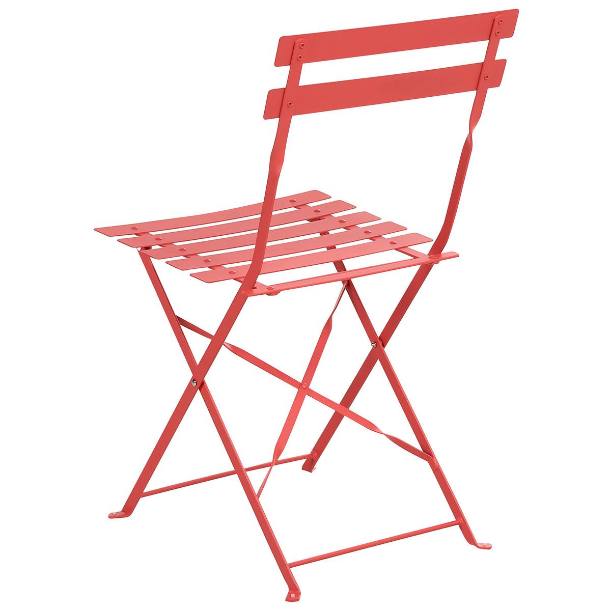 GARTENMÖBEL Set 4-Sitzer Metall Rot Fiori - Rot, Metall - Beliani