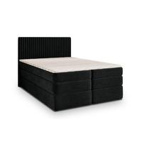 BOXSPRINGBETT FELBIO 180x200 cm mit Matratze und Topper - Schwarz - Schwarz, Holz (180/200cm) - MASSENO