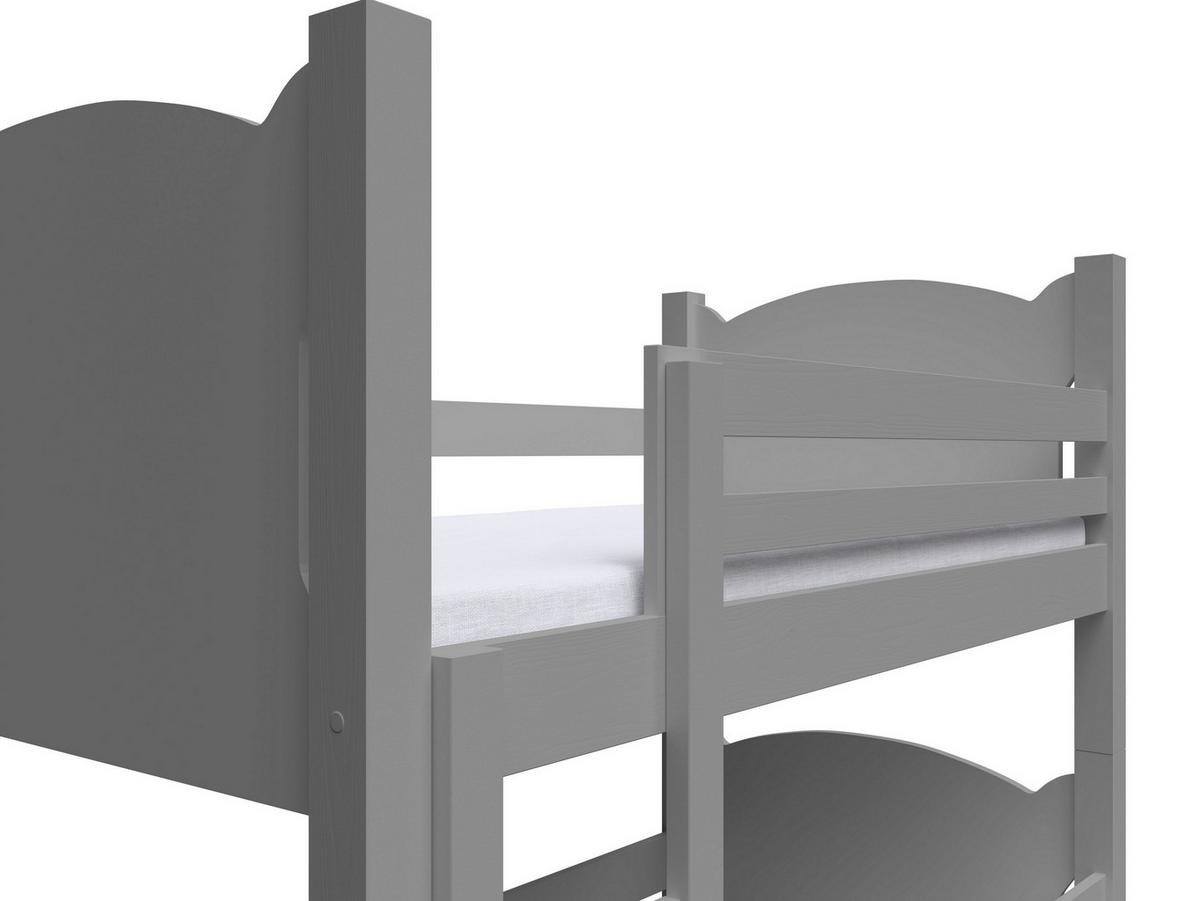 ETAGENBETT LEONE mit Bettkasten 80x180 cm Grau - Grau, Holz (80/180cm) - MASSENO