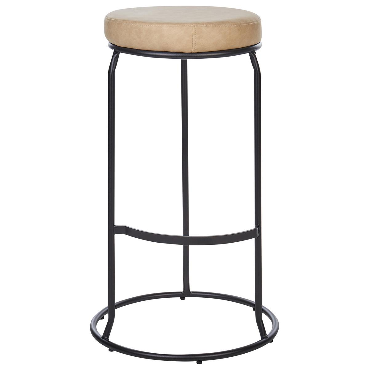 BARHOCKER 2er-Set Kunstleder Beige Milroy - Beige, Kunststoff (43/74/43cm) - Beliani
