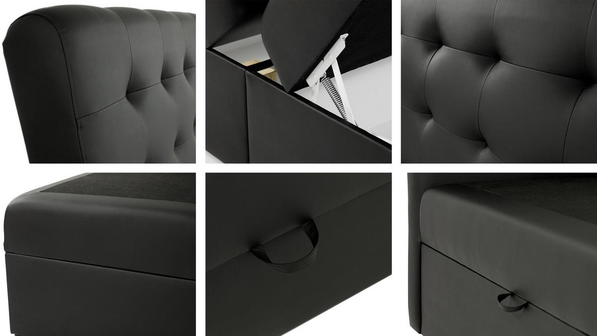 BOXBETT Diego - H3 - Grau, Holz (160/200cm) - MIRJAN24