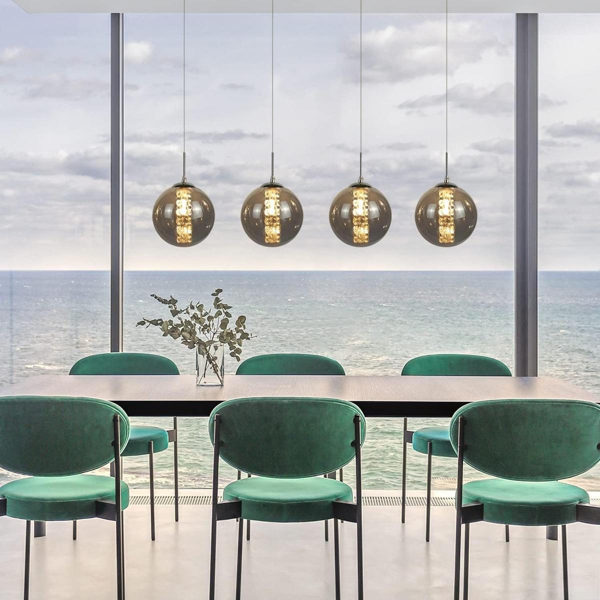 PENDELLEUCHTE Energie 4-flammig 70/15/150 cm - Grau, Glas (70/15/150cm) - Nettlife