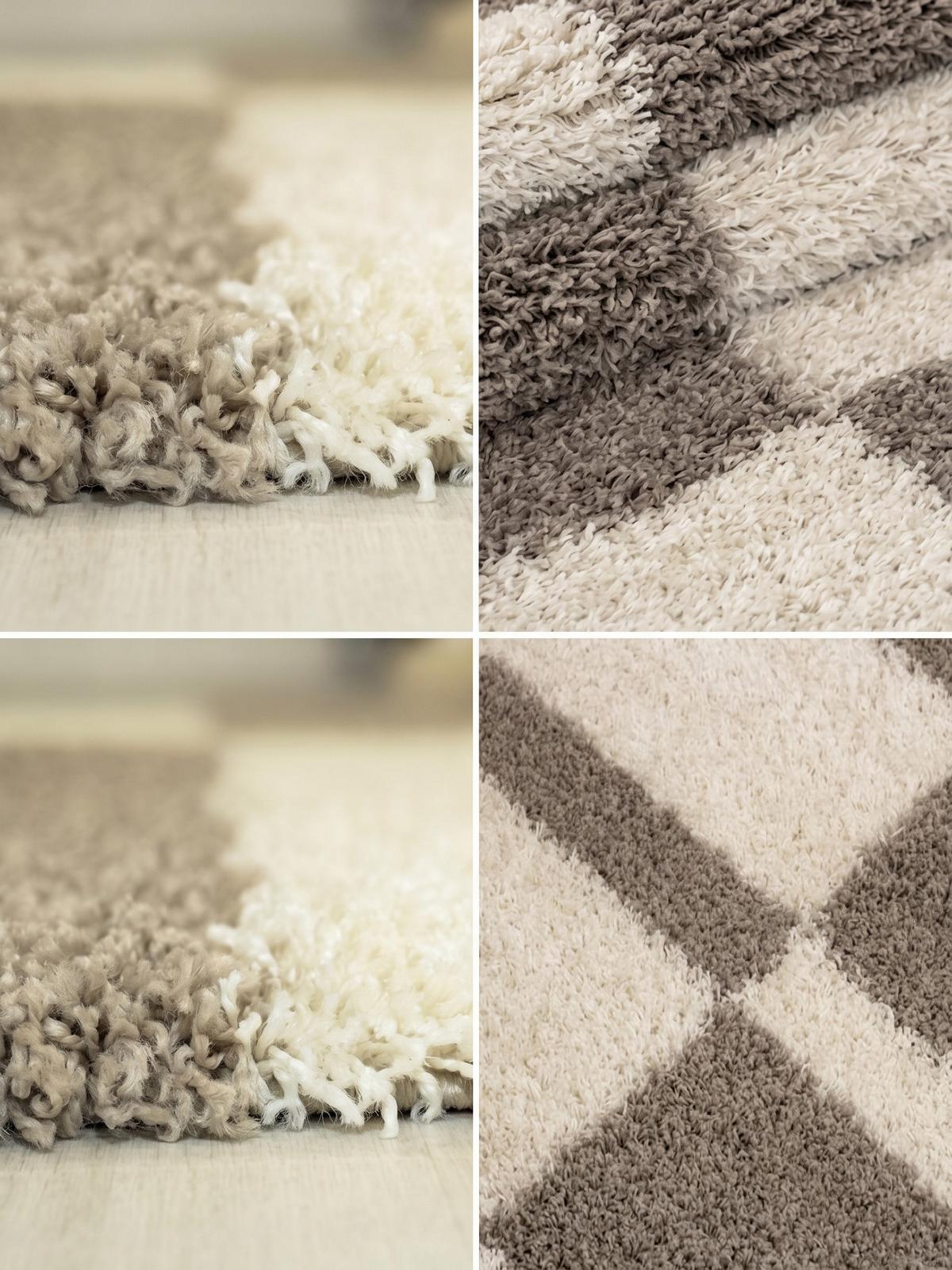 TEPPICH Hochflor WERFEN in Beige, kariert, Ø 80 cm - Beige, Textil (80/80cm) - KADIMA DESIGN