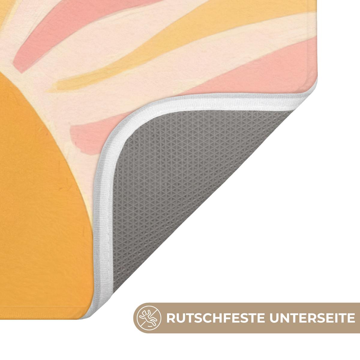 BADEMATTE Illustration - Sonne - Pastellfarben 60x90 cm - Pastellblau, Textil (60/90cm) - OnlyWow