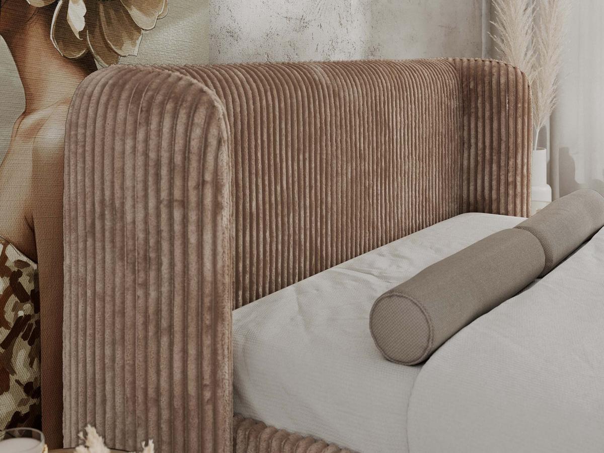 POLSTERBETT EMORA CLASSIC DUO 200/200 - Braun Cord - Multipocket-Matratze - Braun, Textil (200/200cm) - MKS