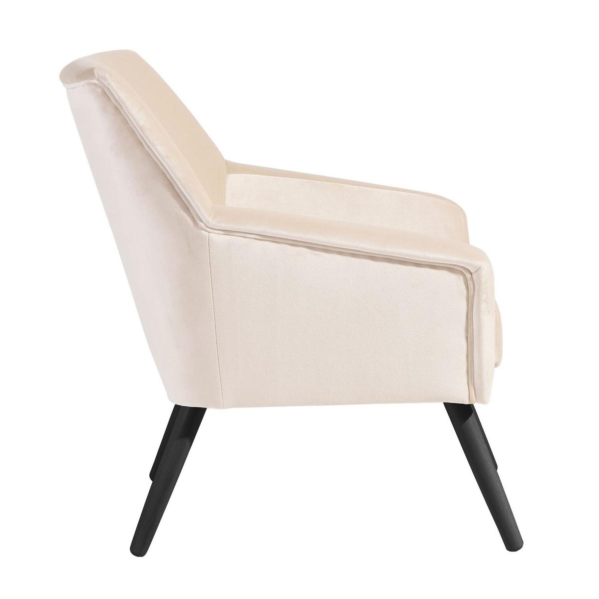 SESSEL Kachka Bezug Samtvelour Buche schwarz / creme - Buche Kolonial/Creme, Kunststoff (71/81/67cm) - 58aufmkessel