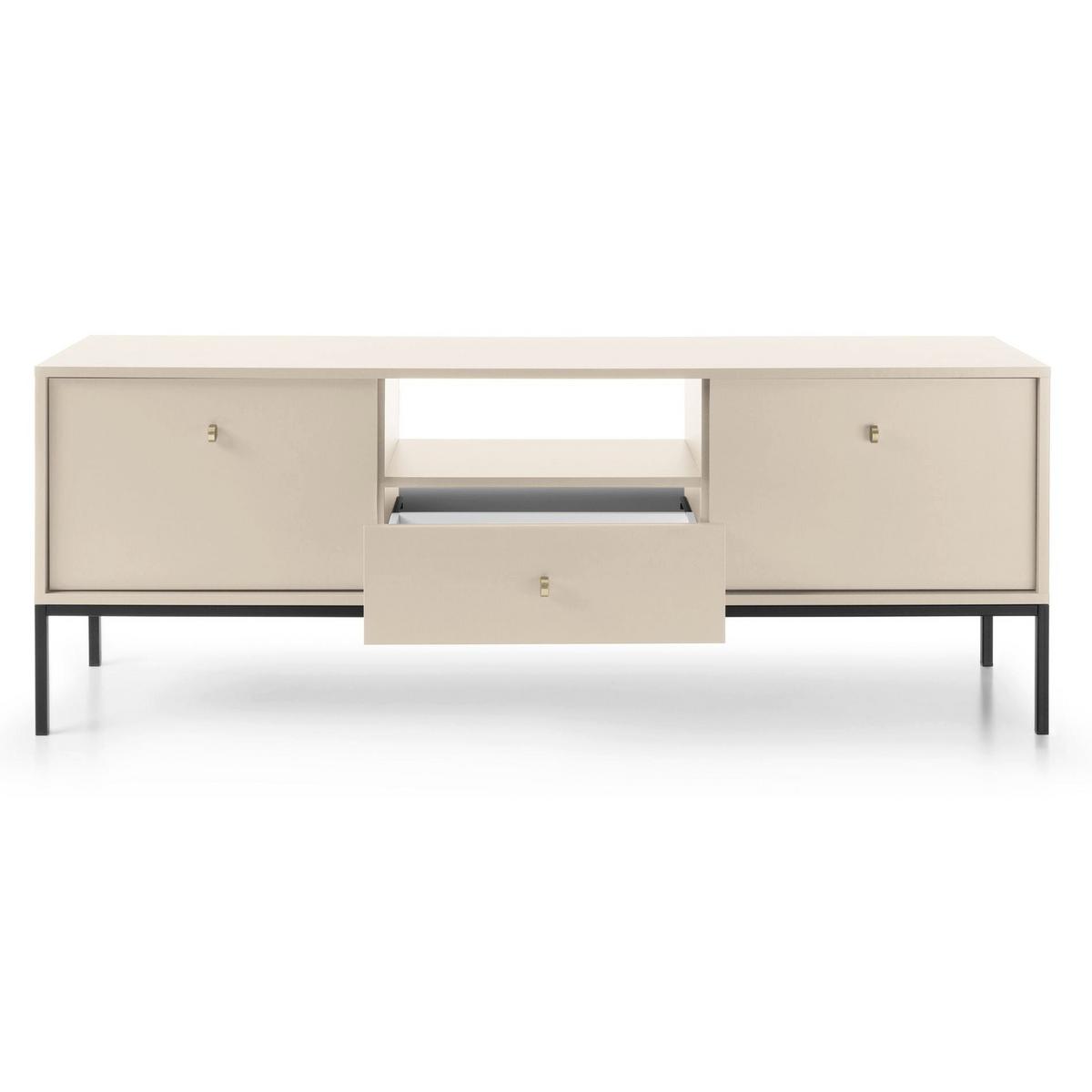 TV-LOWBOARD Monne Beige 153 cm - Beige/Goldfarben, Holzwerkstoff/Metall (153.4/56.2/39cm) - Selsey
