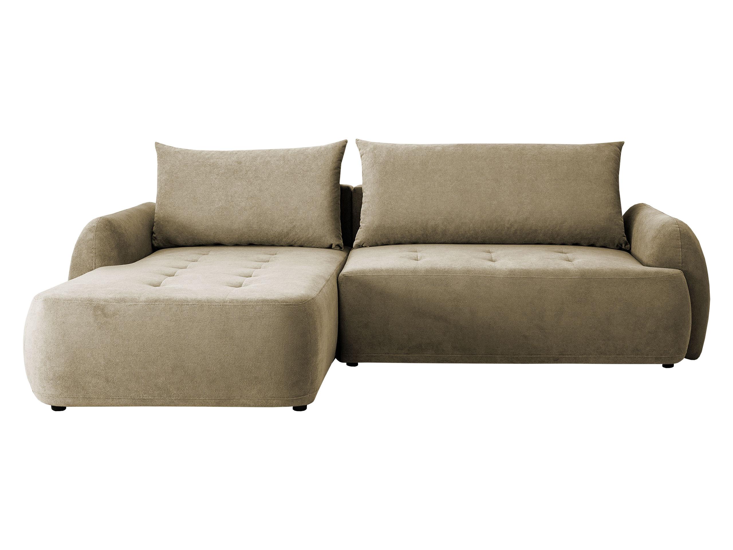ECKSCHLAFSOFA Bueno II, Seite: Links - Beige/Schwarz, Holz/Textil (280/185cm) - MIRJAN24