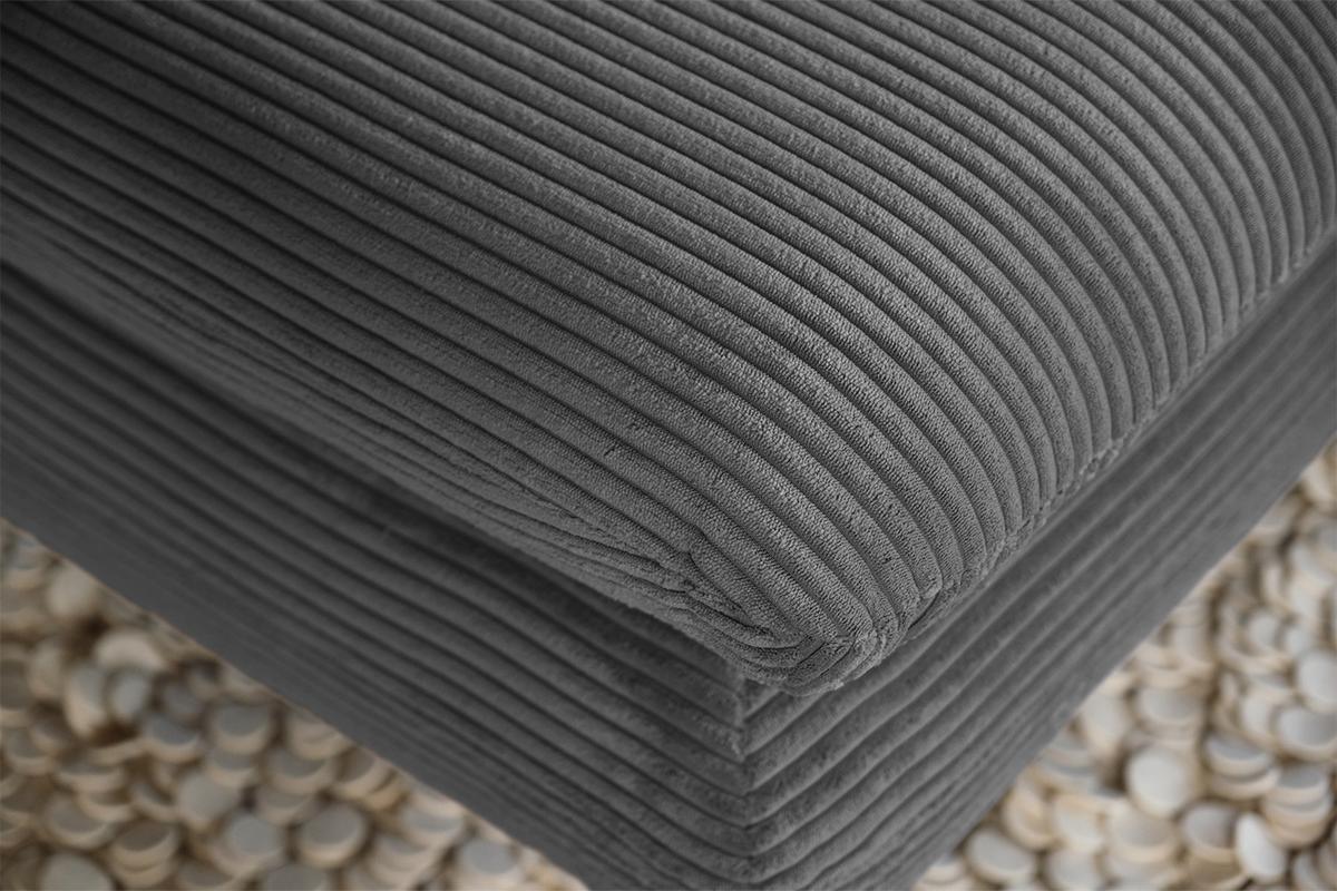 LONGSEAT CHAMRE Granit Cord - Dunkelgrau/Schwarz, Textil/Metall (130/95/160cm) - KAWOLA
