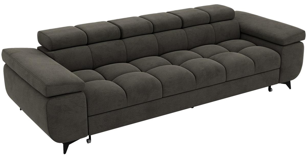 3-SITZER SOFA NIDELLO - Dunkelgrau Velvet - Dunkelgrau/Schwarz, Textil/Metall (260/70/97cm) - MKS