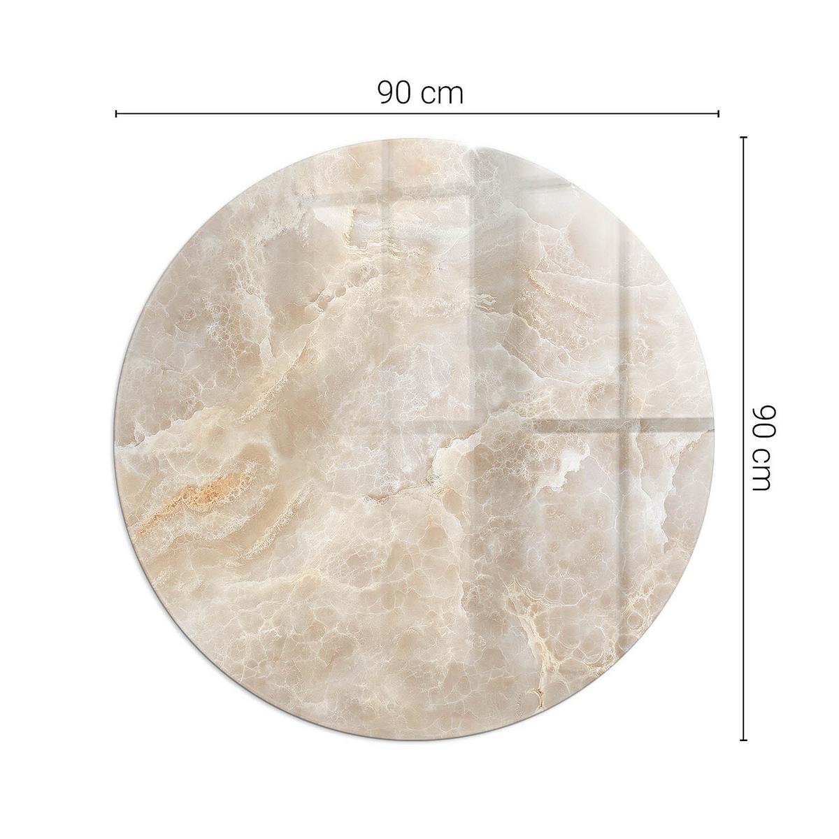 GLASPLATTE für Kamin Ø 90 cm - Beige, Glas (90/90/0.4cm) - TULUP