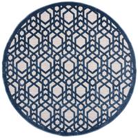 OUTDOORTEPPICH Waschbar STOUR, geometrisch, Blau-Grau, Ø 160 cm - Blau, Textil (160/160cm) - KADIMA DESIGN