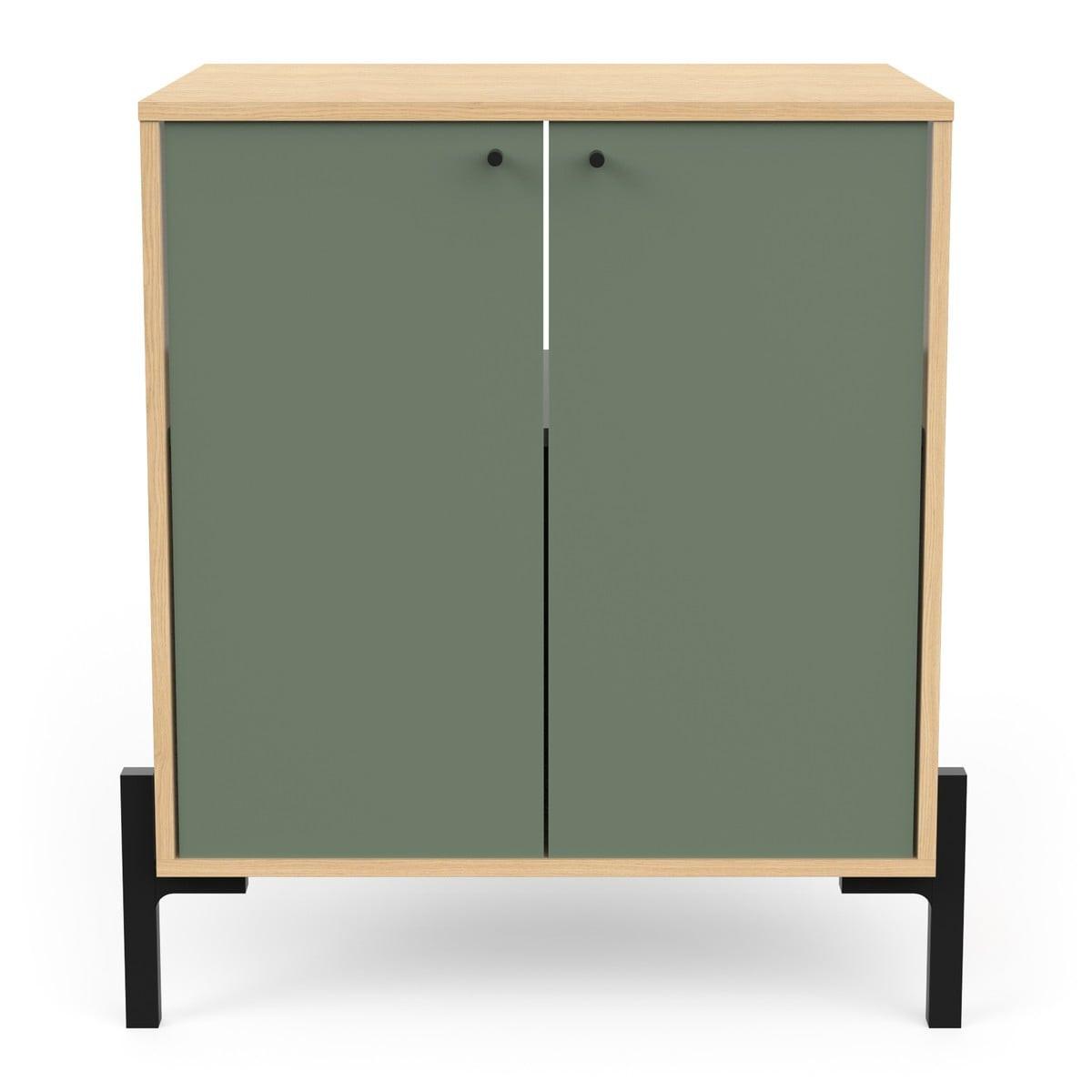 WASCHTISCHUNTERSCHRANK 2 Türen - Elisa - 69/50/77 cm - Waldgrün, Holzwerkstoff (49.8/77.5/71.5cm) - Calicosy