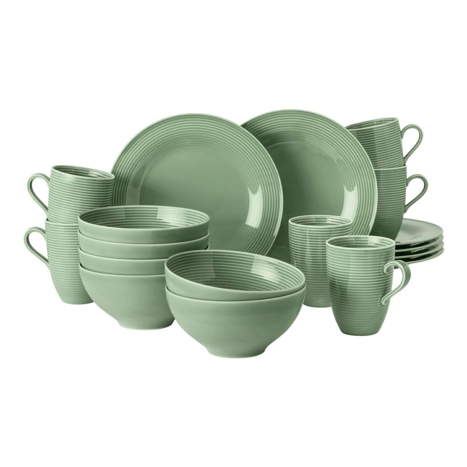 FRÜHSTÜCKS-SET Beat Color Glaze Salbeigrün 18-tlg. - Grün, Keramik (2/2/2cm) - Seltmann Weiden