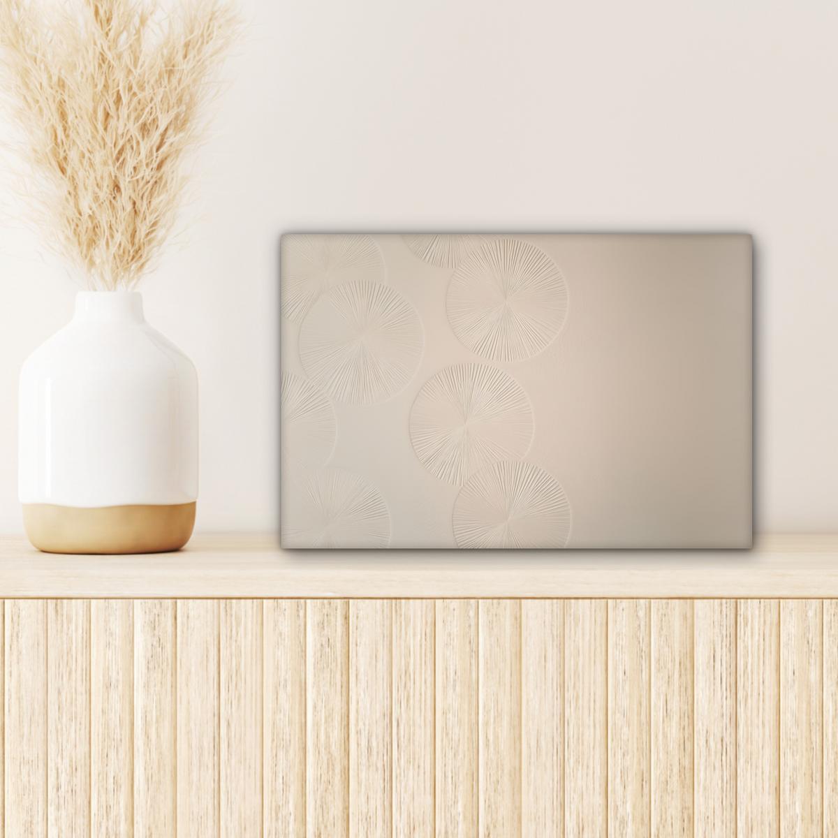 LEINWANDBILD Japandi - Beige - Modern Deko Schlafzimmer 30x20 cm - Ecru, Textil (30/20cm) - MuchoWow
