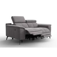 SOFA RELAX FIERO 2-Sitzer, Dunkelgrauer Veloursstoff - Dunkelgrau/Schwarz, Holz/Textil (170/82/103cm) - Courtois Laville