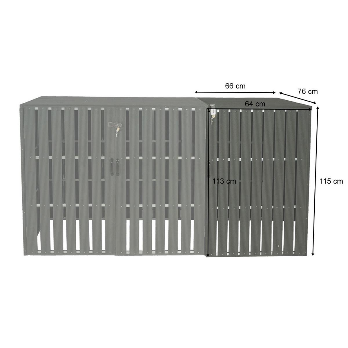 MÜLLTONNENBOX ERWEITERUNG Grau - Grau, Metall (66/115/76cm) - MCW