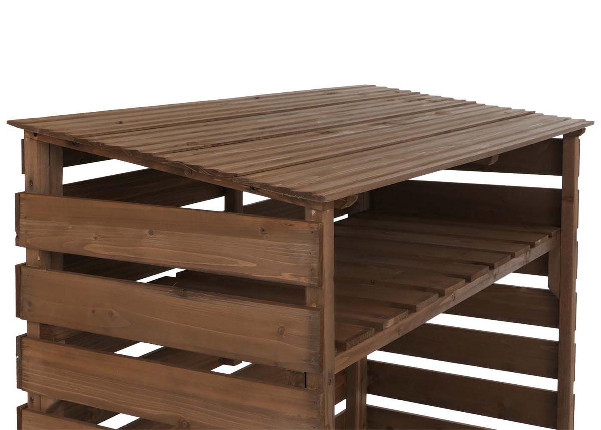 BRENNHOLZLAGER Dunkelbraun - Dunkelbraun, Holz (122/121/61cm) - MCW