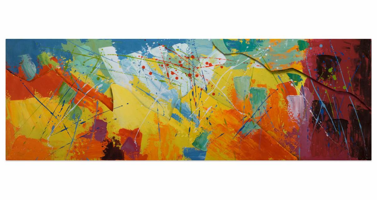 METALLBILD Bunt 144/44 cm - Multicolor, Metall (6.9/44cm) - KUNSTLOFT
