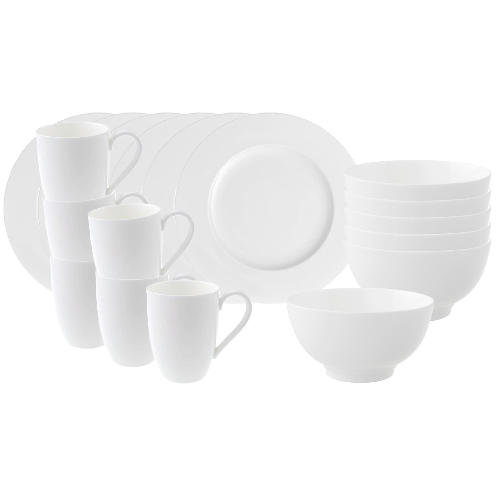 FRÜHSTÜCKS-SET Royal weiß 18-tlg. - Weiß, Keramik (2/2/2cm) - Villeroy & Boch