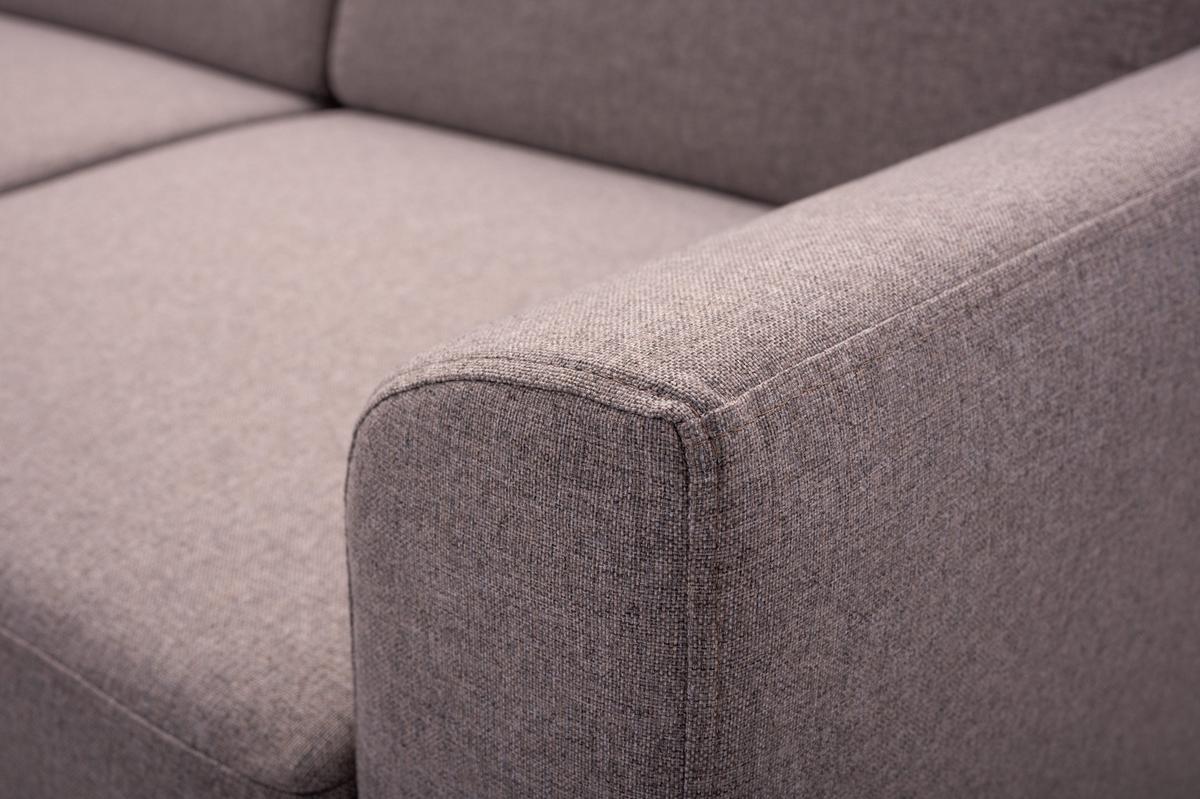 ECKSOFA SAPORE Beige Geflochtener Stoff mit Schlaffunktion - Beige, Holz (235/170cm) - MASSENO