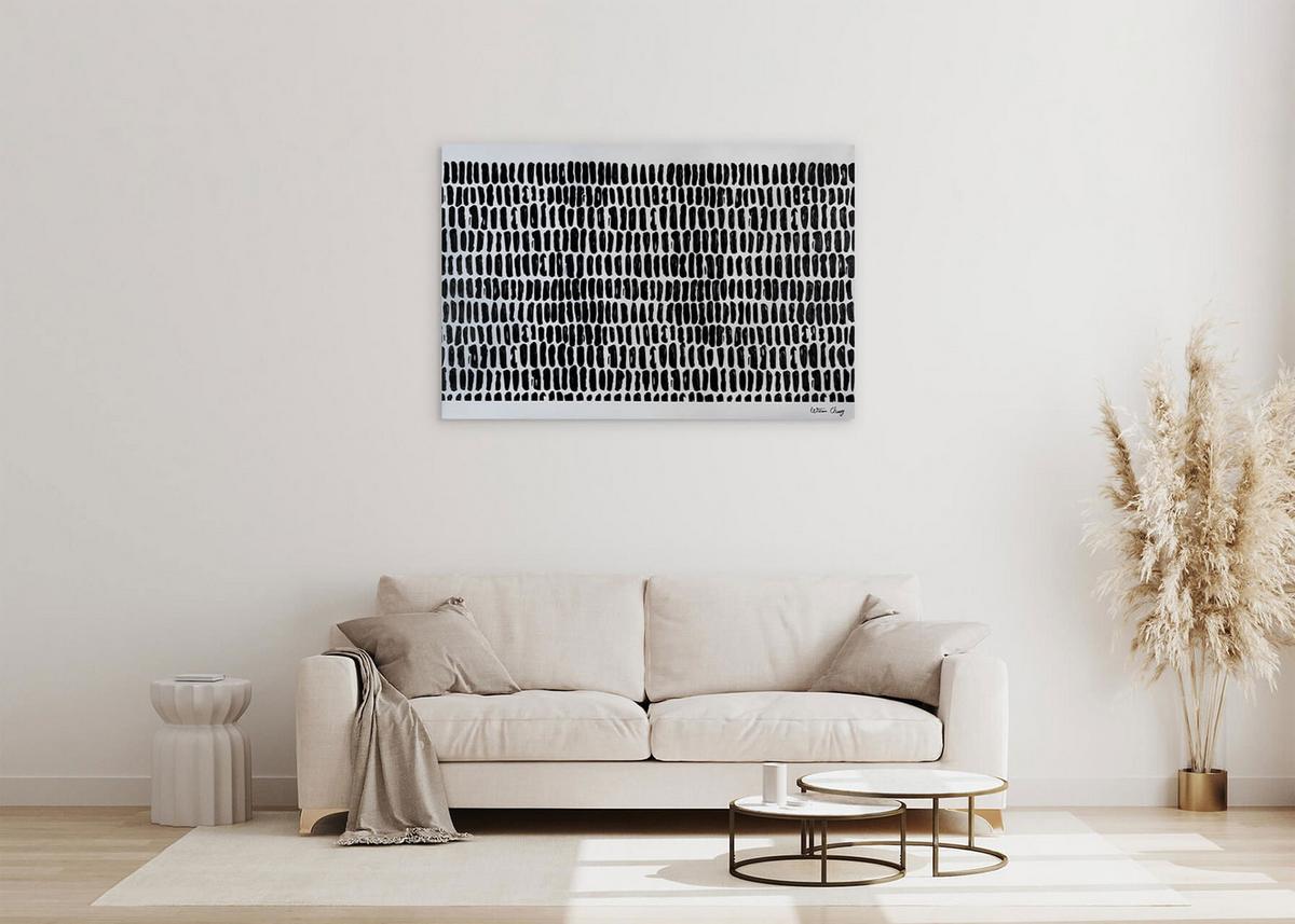 ACRYLBILD HANDGEMALT 120/80 cm - Schwarz, Holz/Textil (120/80cm) - KUNSTLOFT