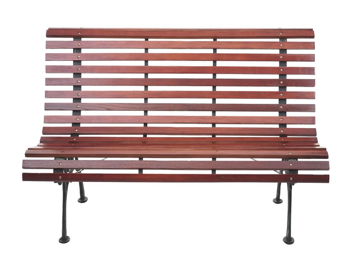 GARTENBANK Schwarz, Teak Dekor - Schwarz/Teakfarben, Holz (122/80/70cm) - MCW