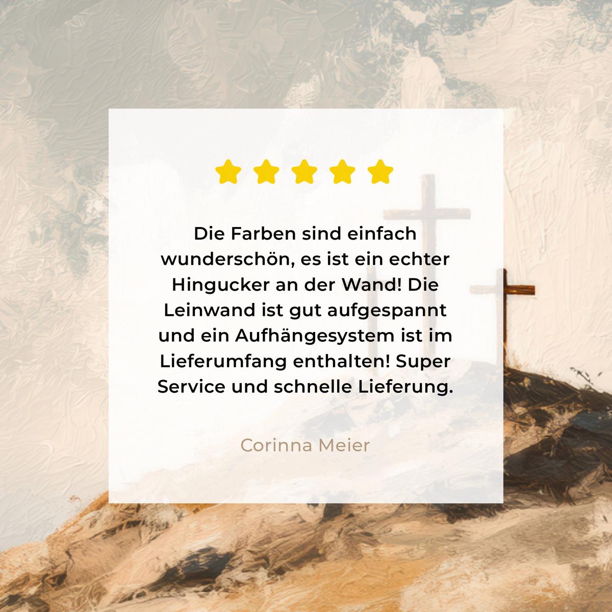 LEINWANDBILD Hügel - Abstrakt - Christentum - Kreuz Wandbilder 80x60 cm - Hellgrau, Textil (80/60cm) - MuchoWow