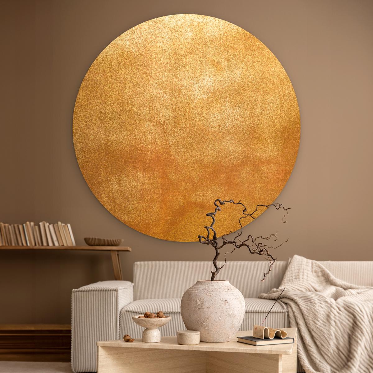 WANDBILD Eisen - Rost - Gold - Metall - Luxus Deko Groß 150x150 cm - Goldfarben, Kunststoff (150/150cm) - MuchoWow