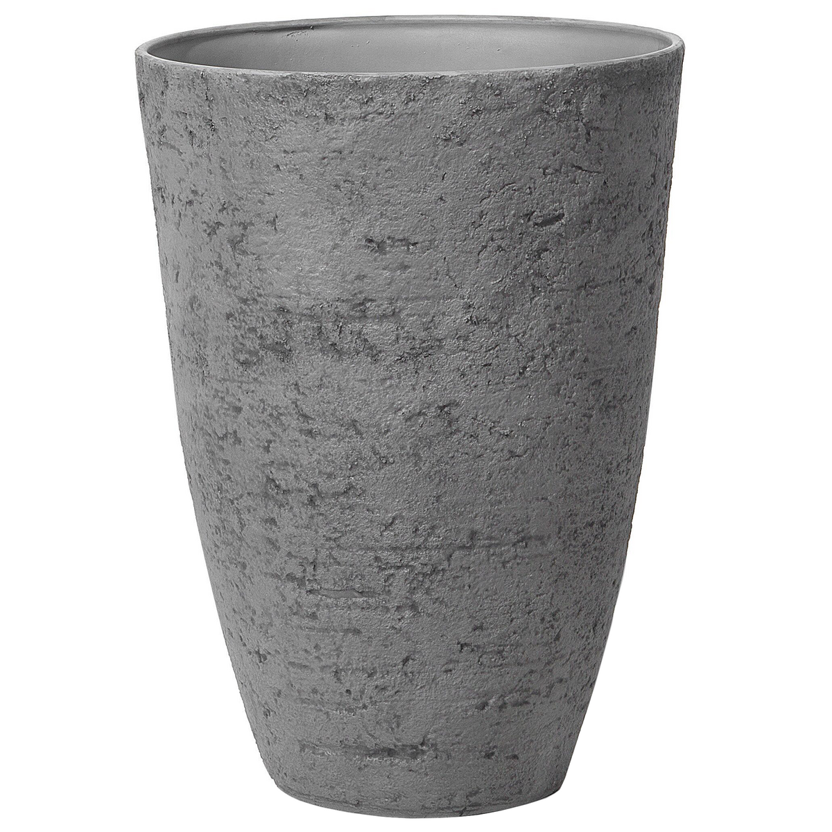 BLUMENTOPF 2er-Set grau rund 51/51/71 cm Camia - Grau, Stein (71cm) - Beliani