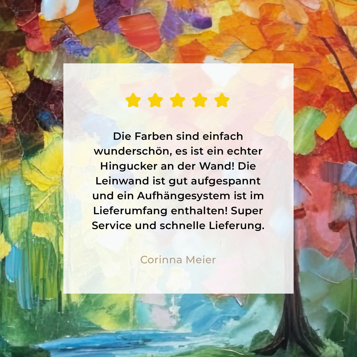 LEINWANDBILD Landschaft - Wald - Farben - Natur Deko Groß 90x90 cm - Multicolor, Textil (90/90cm) - MuchoWow