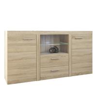 SIDEBOARD RITMO 156x40x82 cm mit 2 Schubladen und 2 Türen Sonoma Eiche - Sonoma Eiche, Holzwerkstoff (156/82/40cm) - MASSENO