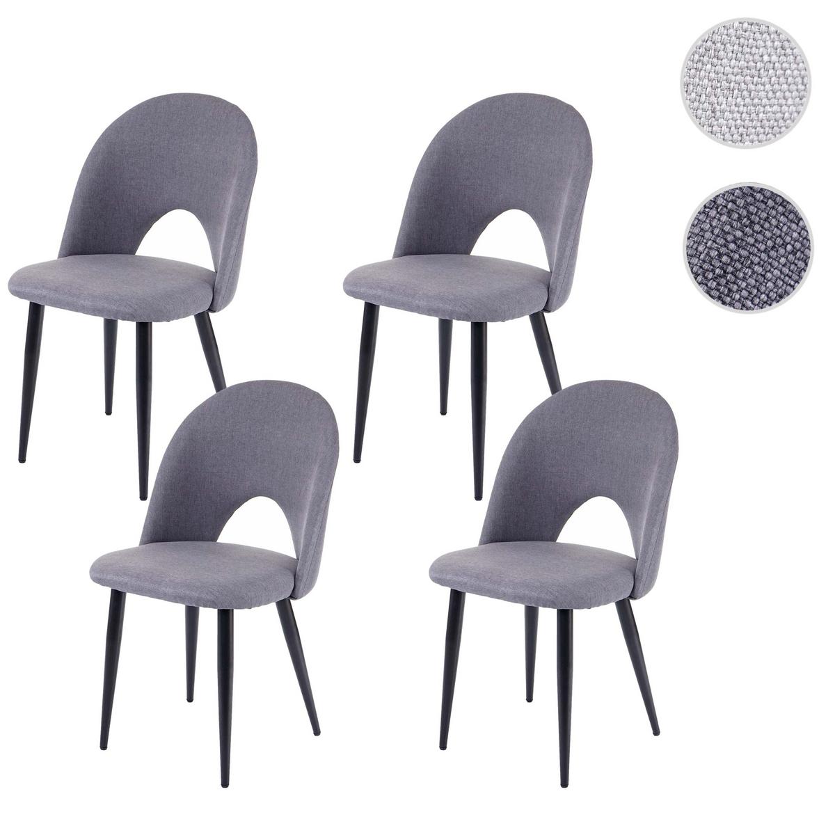 ESSZIMMERSTUHL Grau 4er-Set - Dunkelgrau/Grau, Textil (49/85/53cm) - MCW