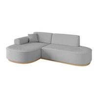ECKSOFA Ottomane Links MARI-L1-v2 - 243x171x83 cm Hellgrau Bouclé - Hellgrau, Holzwerkstoff/Textil (243/171cm) - ALTDECOR