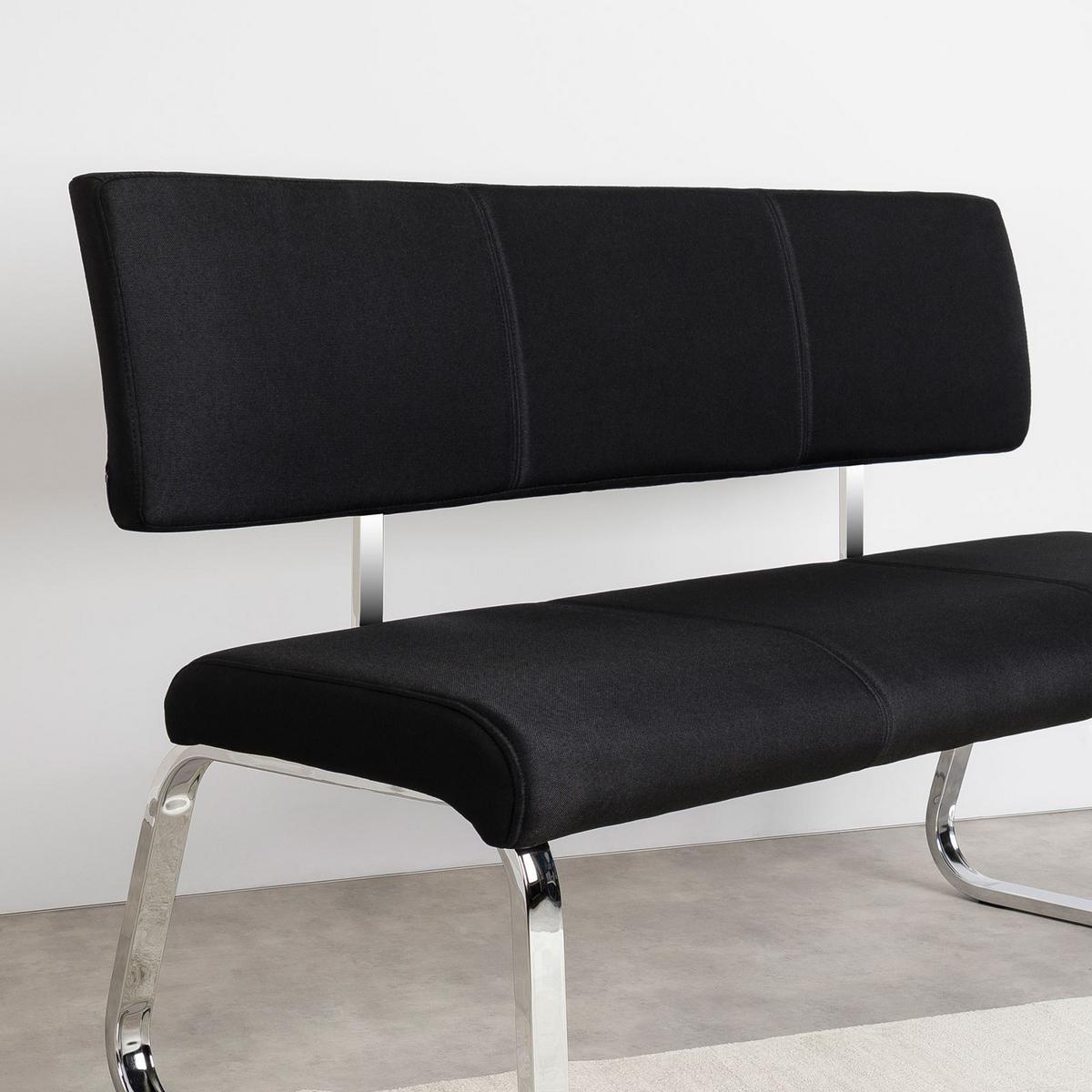 ESSZIMMERBANK VILAS schwarz - Schwarz, Textil/Metall (135/56/87cm) - IDIMEX