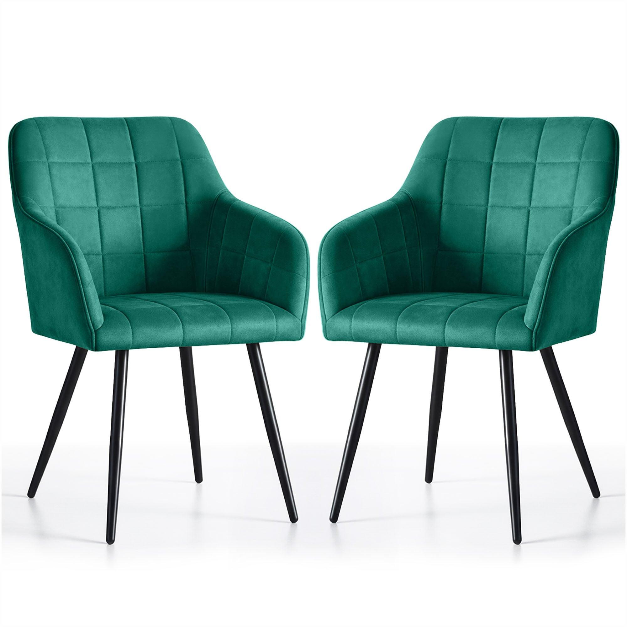 POLSTERSTUHL 2er Set, Metallbeine Grün, Schwarz 54/82/58 - Schwarz/Grün, Textil (54/82/51cm) - RAUMHIRSCH FURNITURE
