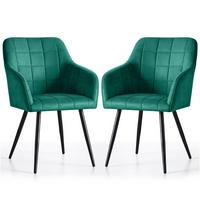 POLSTERSTUHL 2er Set, Metallbeine Grün, Schwarz 54/82/58 - Schwarz/Grün, Textil (54/82/51cm) - RAUMHIRSCH FURNITURE