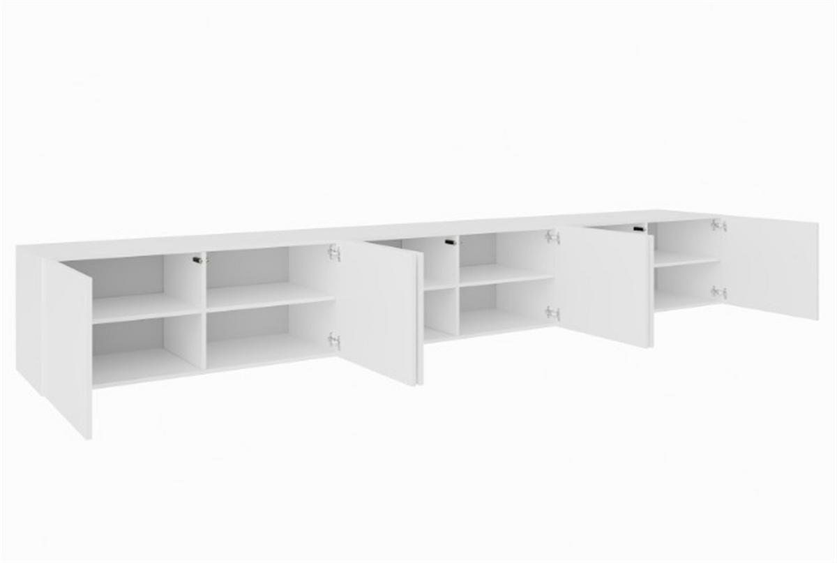 LOWBOARD MIVO 300/41/40 cm, Hängender TV-Schrank Weiß - Weiß, Holzwerkstoff (300/41/40cm) - MASSENO