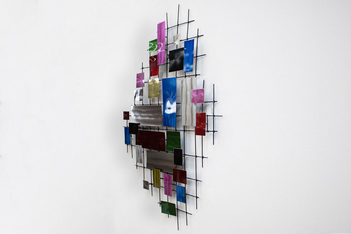 WANDDEKO Bunt 111/78 cm - Multicolor, Metall (3/78/5cm) - KUNSTLOFT