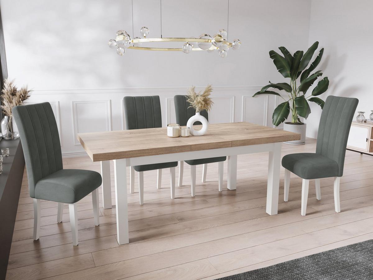 ESSTISCH Avena rechteckig ausziehbar, Sonoma Eiche 170/90/78 - Weiß/Sonoma Eiche, Holz/Holzwerkstoff (90/250/78cm) - WFL GROUP