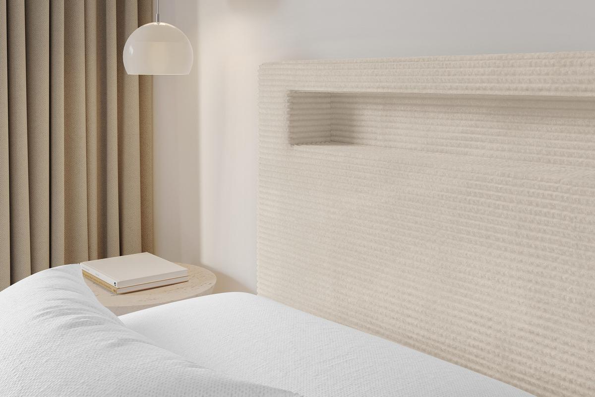 POLSTERBETT mit Bettkasten und Lattenrost, Boxbett ohne Matratze - GOLA 140x200 Beige - Kaschmir, Holzwerkstoff/Textil (140/200cm) - ALTDECOR