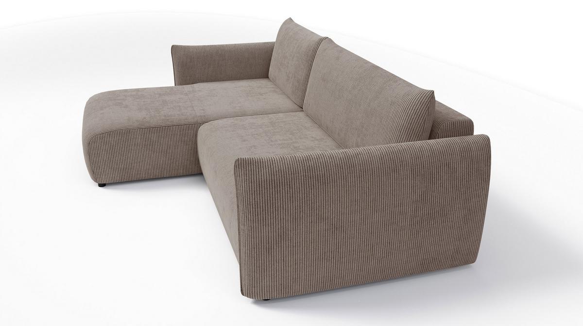 ECKSOFA TAUER 3-Sitzer rechts, taupe - Taupe/Schwarz, Holz/Textil (248/173cm) - Wozimo