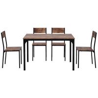 ESSZIMMERGRUPPE in vintagebraun & metall mit 4 stühlen & platzsparendem design - Braun, Holzwerkstoff (108/65/75cm) - Urban Meuble