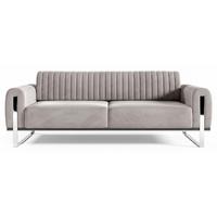 SOFA Parissa 228 cm - Silberfarben/Hellgrau, Textil/Metall (228/79/92cm) - Selsey