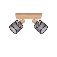 DECKENSTRAHLER Gisela 2-flammig 25/10/14 cm - Schwarz, Metall (25/10/14cm) - Nettlife
